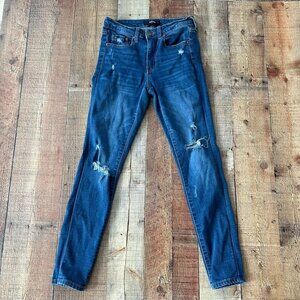 Aero Aeropostale womens high rise jeggings in dark wash blue -4